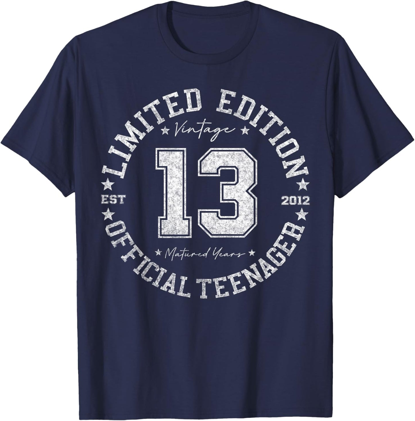 Retro One Of a Kind Shirts Women 2025 Official Teenager 13 Year Old Gifts Vintage 13th Birthday - -Kids 13-year-olds Black Short Sleeve - Small T-Shirt - T-Shirt | Navy