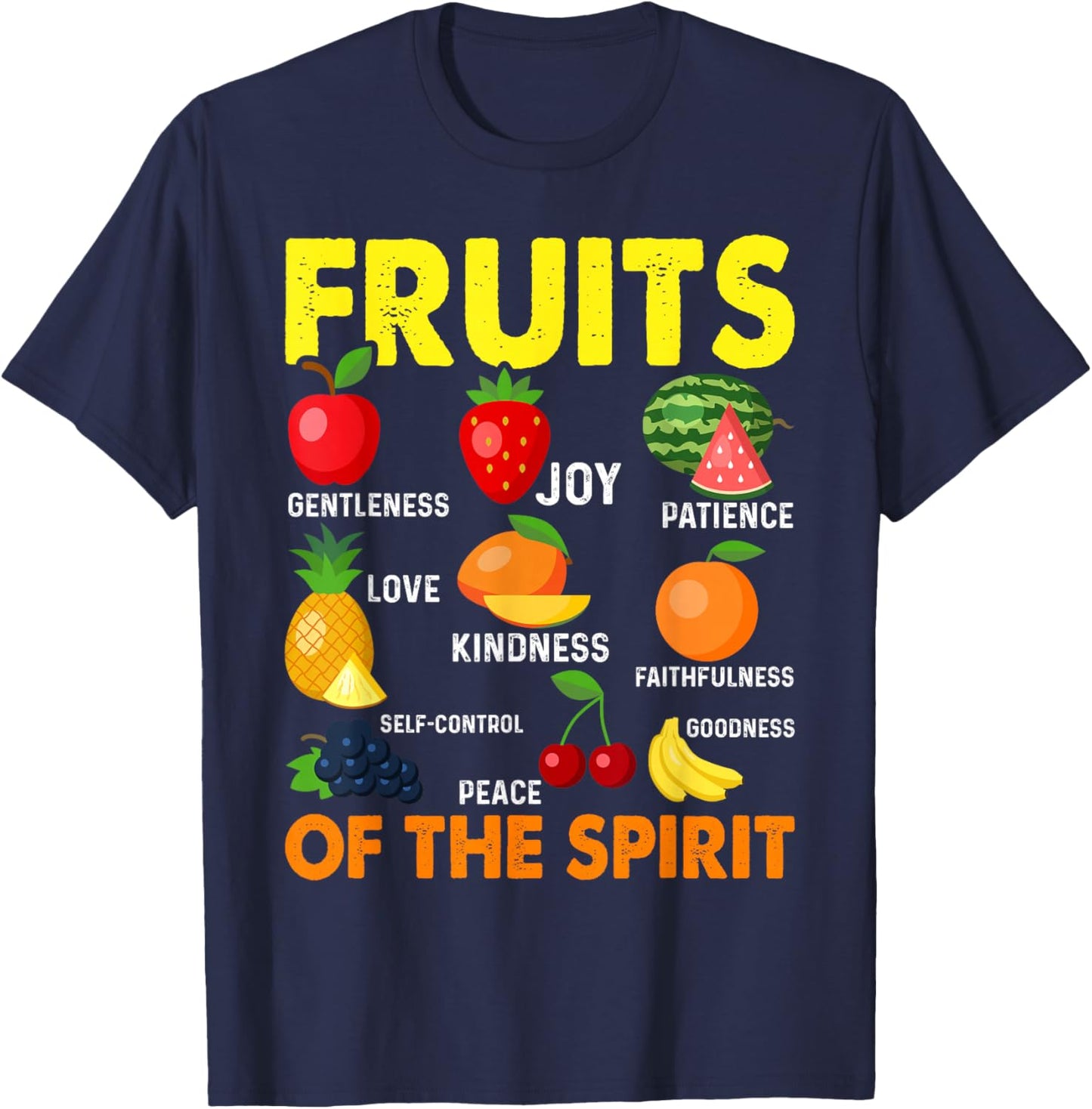 Fruit Of The Spirit Fruit Colorful Summer Vacation T-Shirt - T-Shirt | Navy