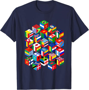 Flags of The World, International T-Shirt - T-Shirt | Navy