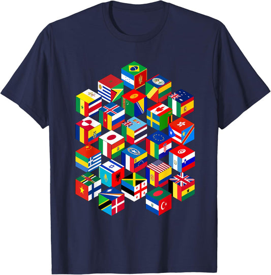 Flags of The World, International T-Shirt - T-Shirt | Navy