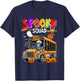 Spooky Halloween Squad Horror Skeleton Driving School Bus T-Shirt - T-Shirt | Navy