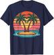 Retro Palm Trees Sunset Tropical Summer Gifts Women T-Shirt - T-Shirt | Navy