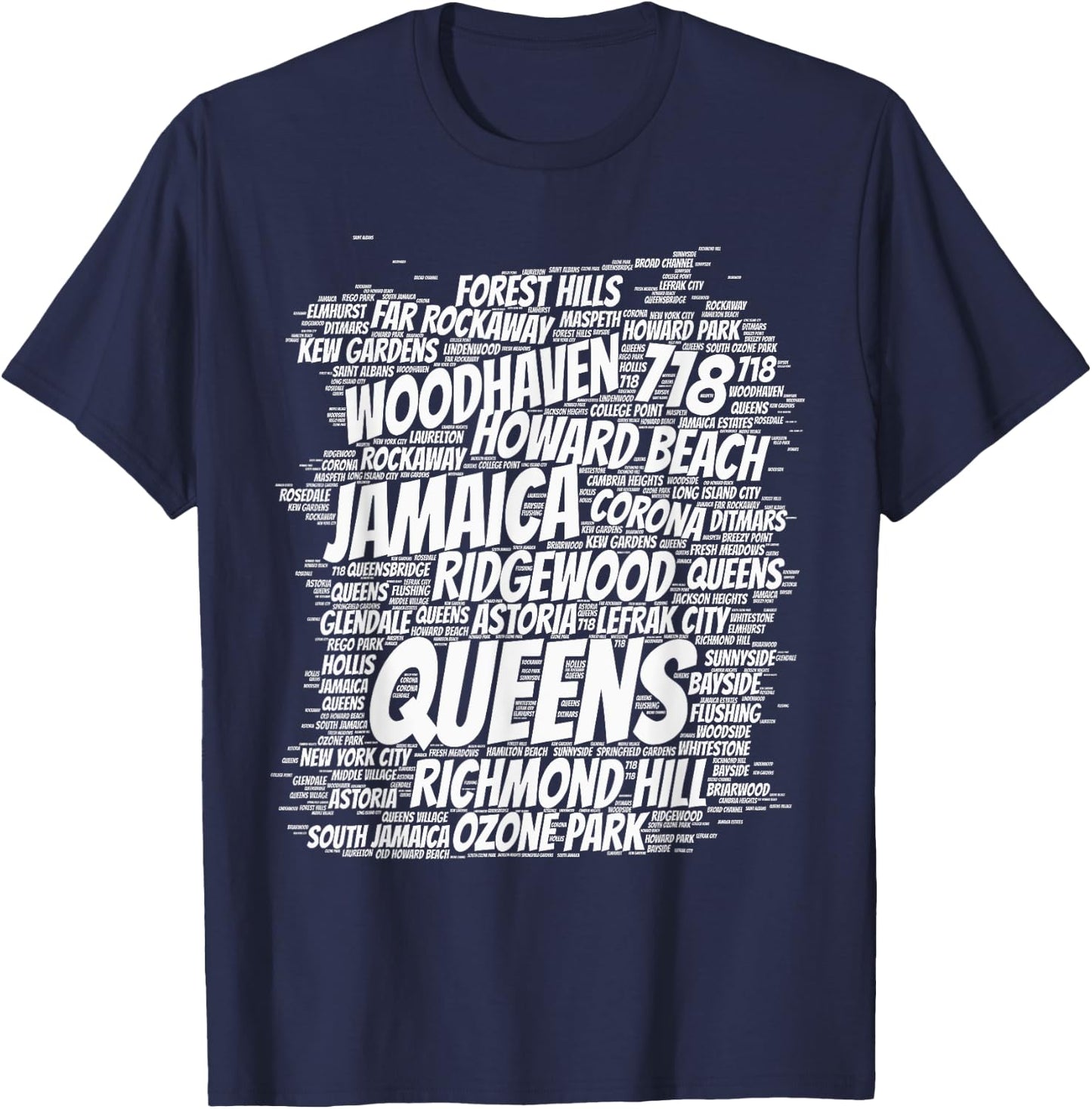 Born raised in queens borough new york city T-Shirt - T-Shirt | Navy