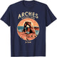 Hiking Camping Scenic Design of Arches National Park Utah T-Shirt - T-Shirt | Navy