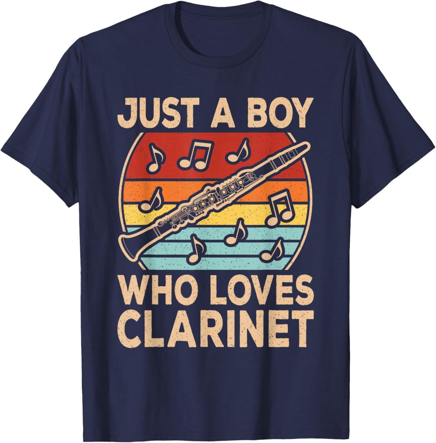 Just A Boy Who Loves Clarinet Funny Clarinetist Boys Kids T-Shirt - T-Shirt | Navy