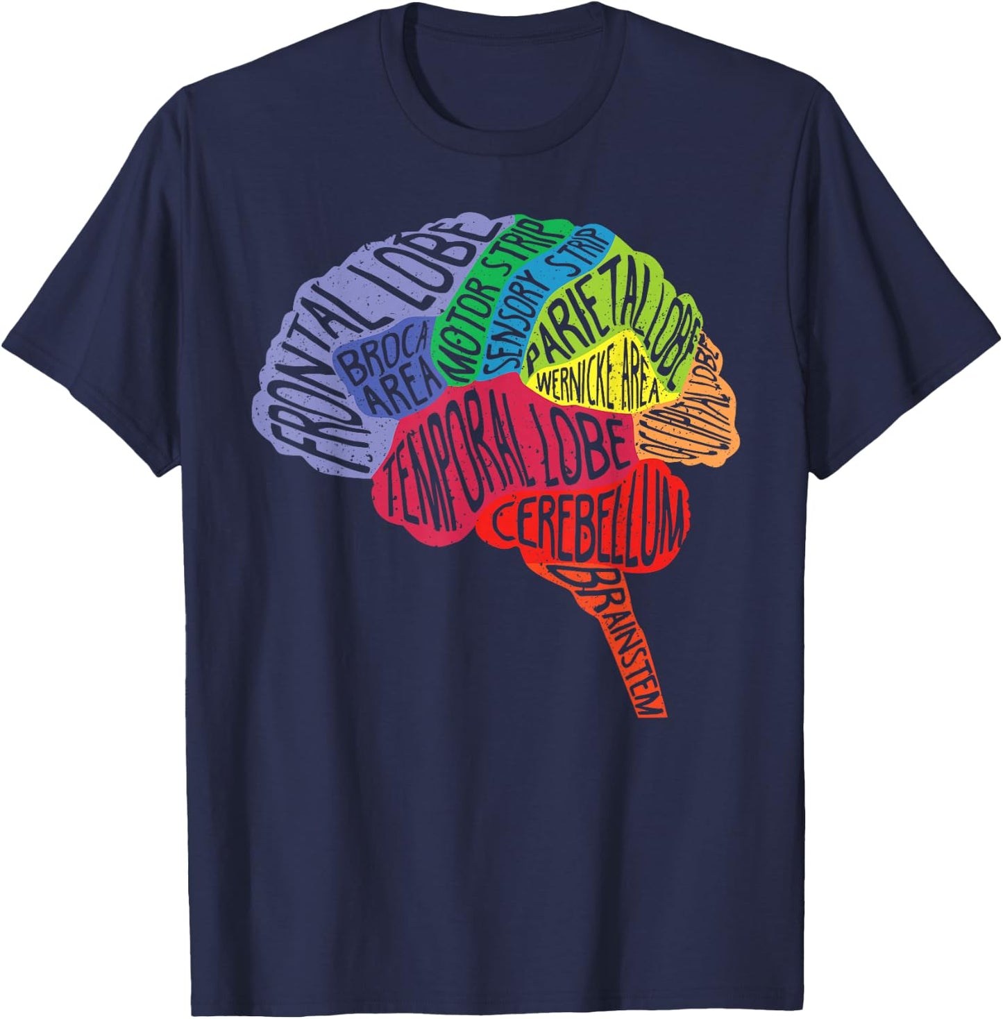 Parts Area Brain Neurologist Neurology Brain Map Surgeon T-Shirt - T-Shirt | Navy