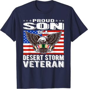 Proud Son Of Desert Storm Veteran Persian Gulf War Veterans T-Shirt - T-Shirt | Navy