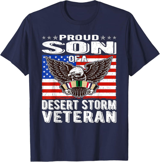 Proud Son Of Desert Storm Veteran Persian Gulf War Veterans T-Shirt - T-Shirt | Navy