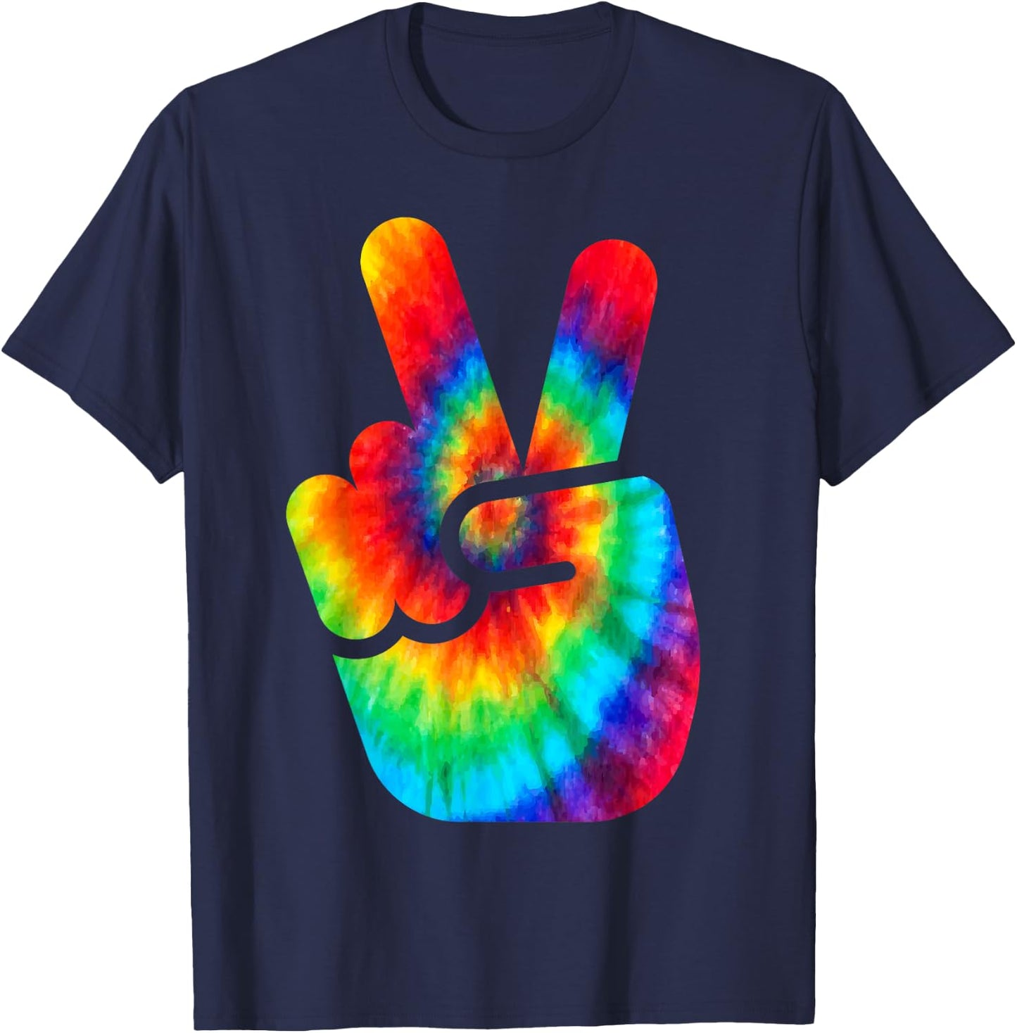 Cool Peace Hand Tie Dye For Boys And Girls T-Shirt - T-Shirt | Navy