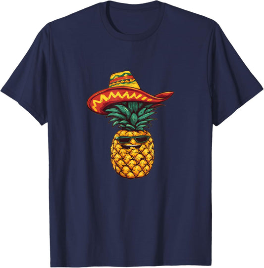Viva la Piña with a Cool Pineapple Sombrero Costume T-Shirt - T-Shirt | Navy