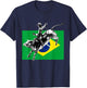 Rodeo Bull Rider Patriotic Flag of Brazil Cowboys T-Shirt - T-Shirt | Navy