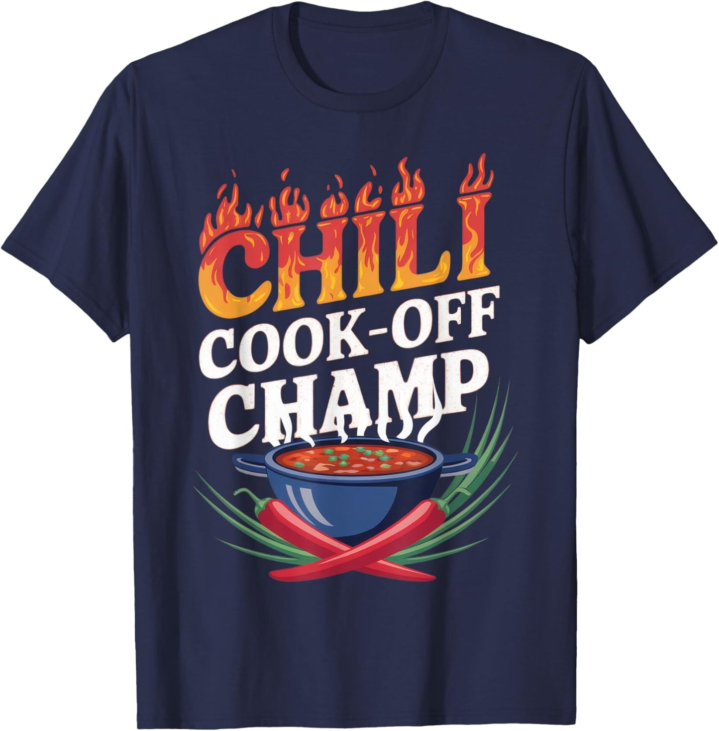 Chili Cook-Off Champion Winning Graphic Style T-Shirt - T-Shirt | Navy
