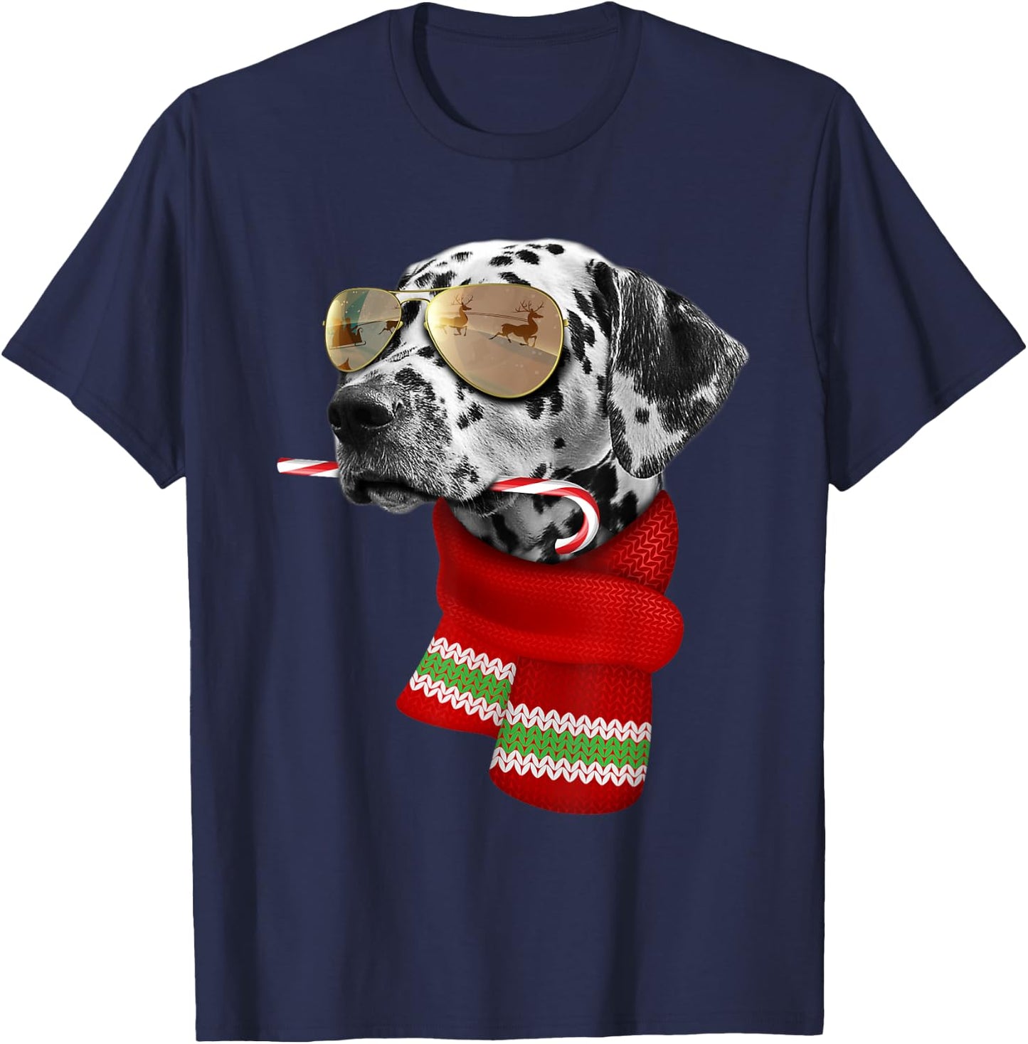 Dalmatian shirt Cute Christmas Gift Dog Lovers Sunglasses T-Shirt - T-Shirt | Navy
