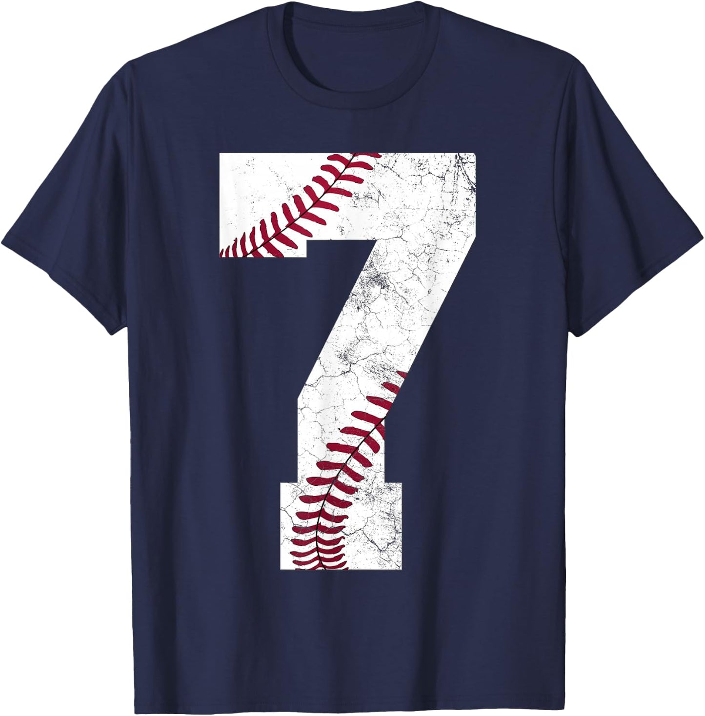 7th Birthday 2019 Baseball Boys Kids Seven 7 Seventh Gift T-Shirt - T-Shirt | Navy