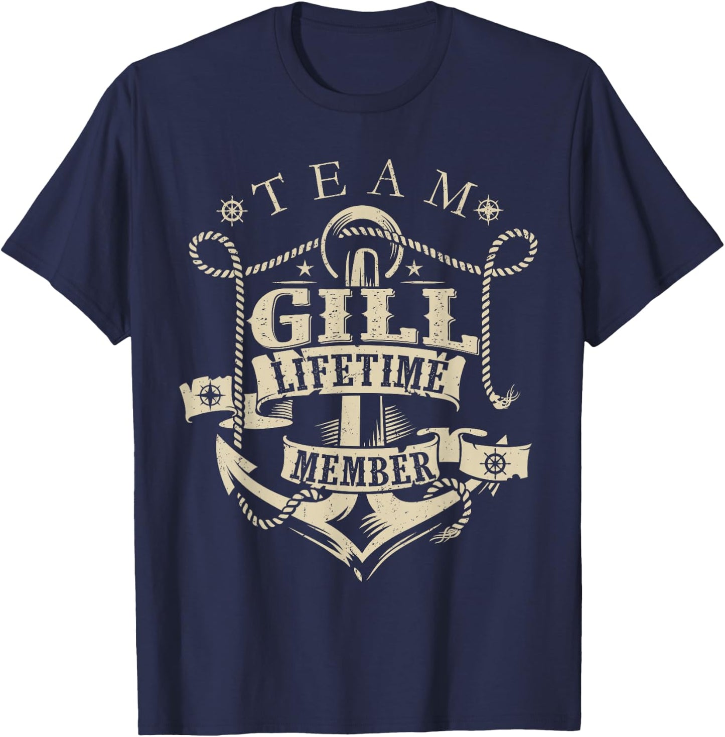 Team GILL Lifetime Member Vintage GILL Family Name T-Shirt - T-Shirt | Navy