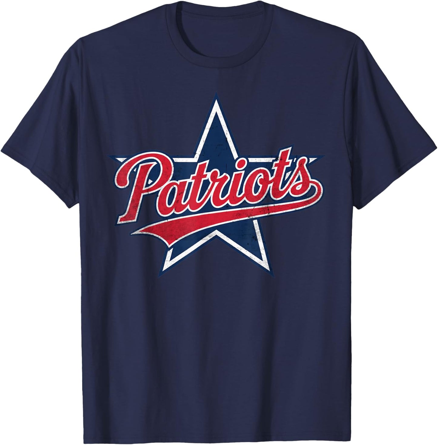 Patriots American Blue And Red Saying distress US flag color T-Shirt - T-Shirt | Navy