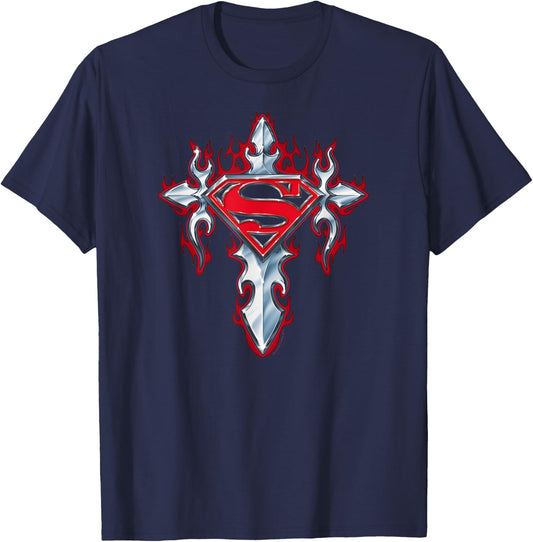 Superman Gothic Steel Logo T-Shirt - T-Shirt | Navy