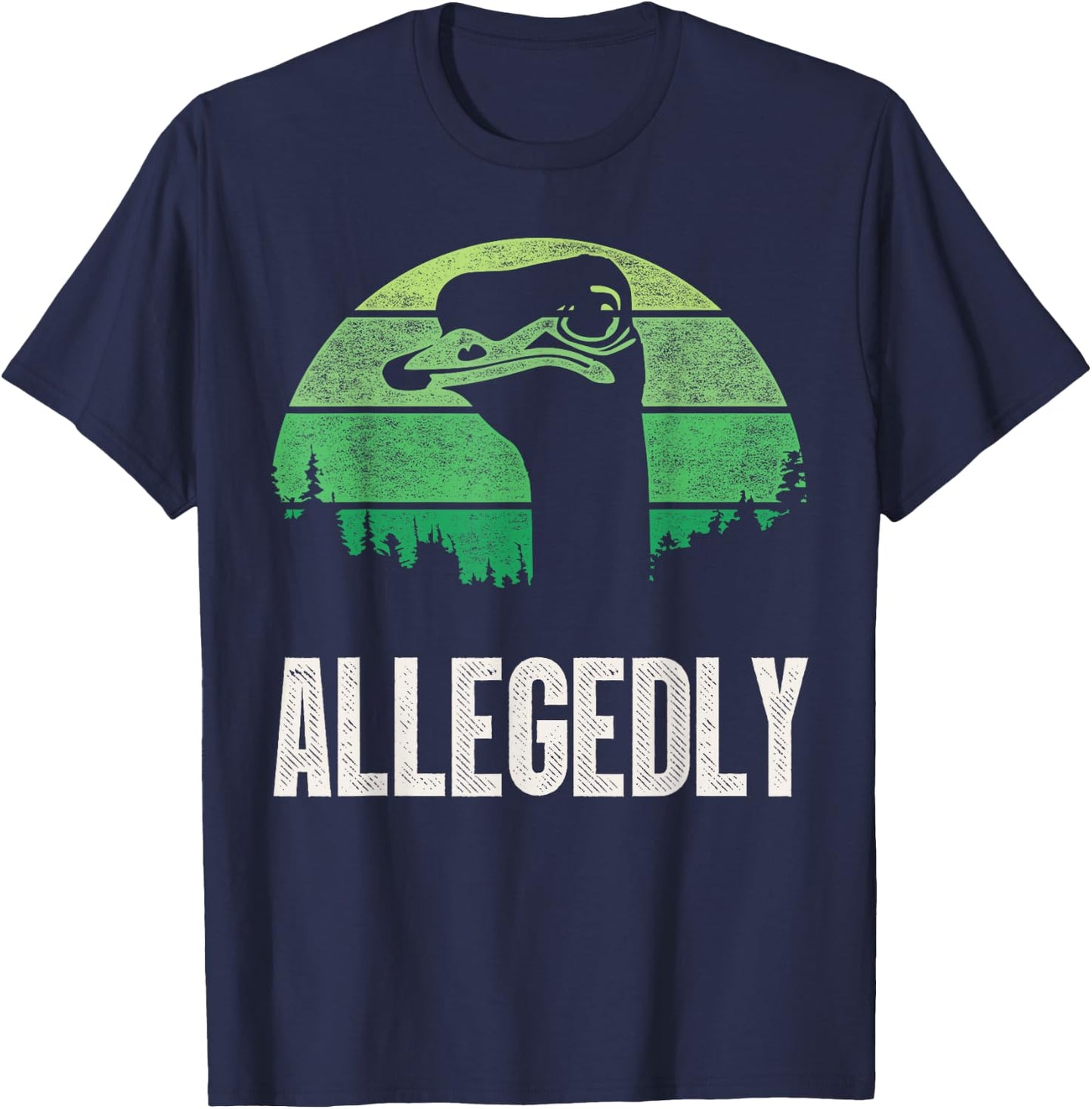Allegedly Ostrich T Shirt Funny Bird Lover T-Shirt - T-Shirt | Navy