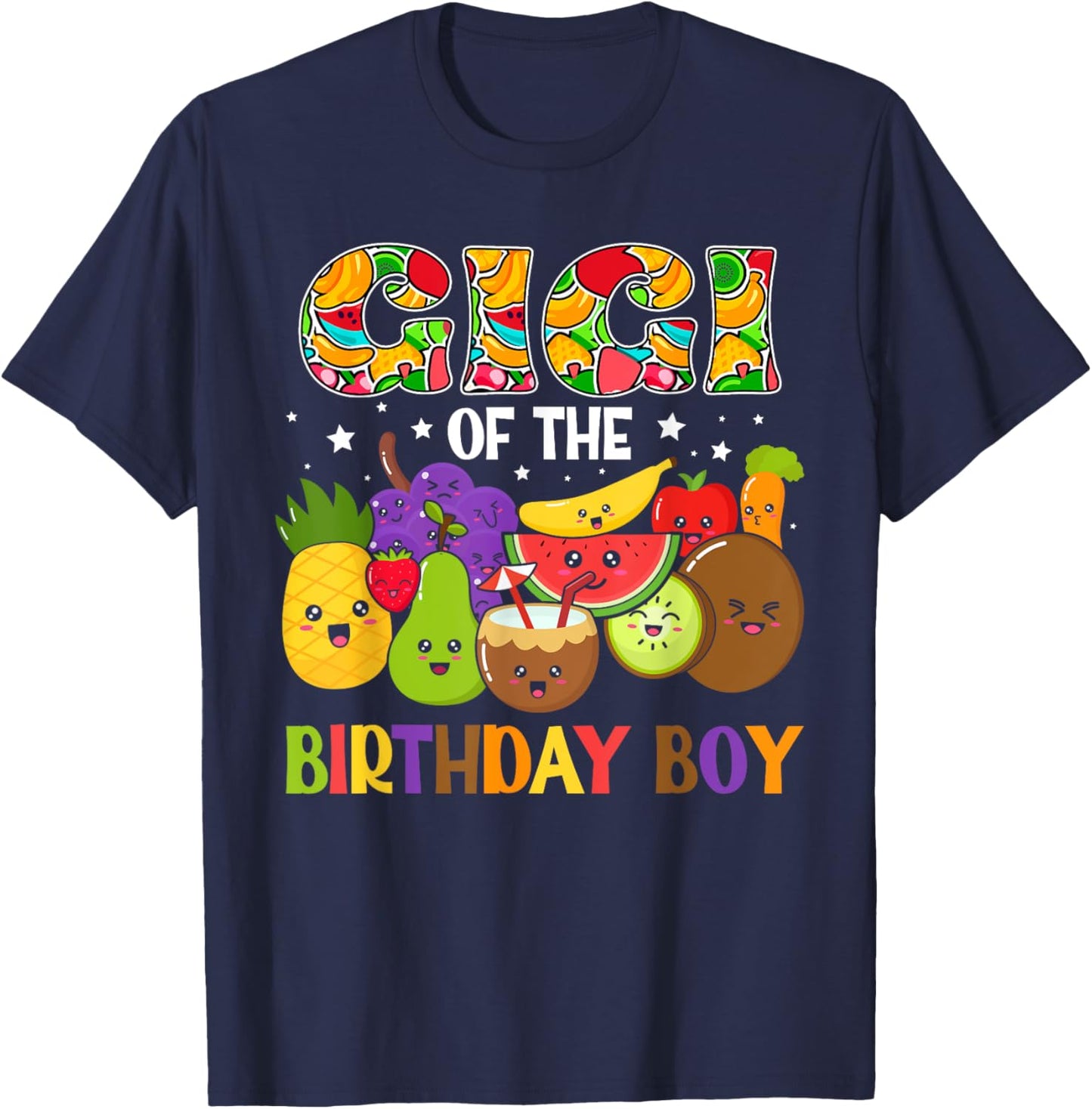 Gigi of The Birthday Boy Family Fruit Birthday T-Shirt - T-Shirt | Navy