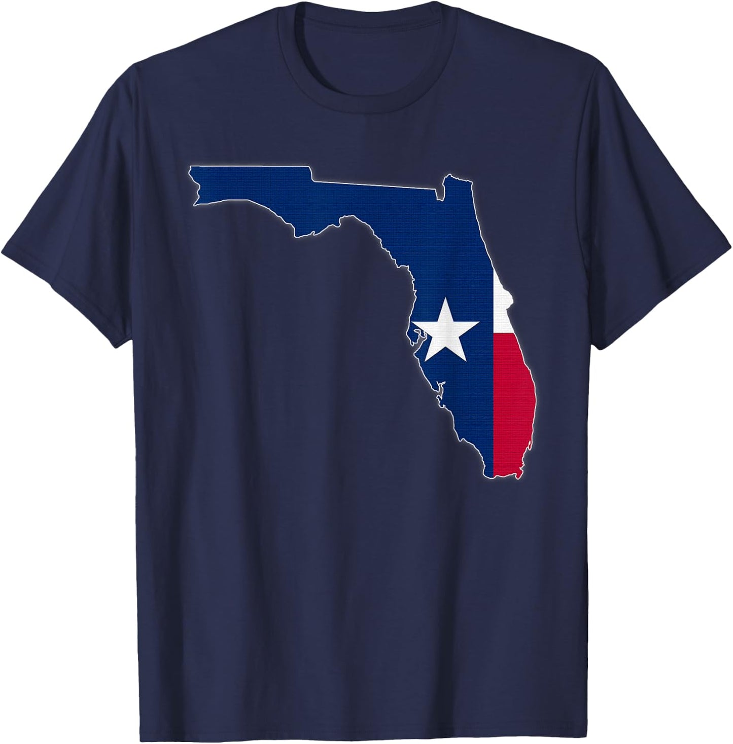 FLORIDA STATE MAP TEXAS TX Flag Roots Men Women Gift T-Shirt - T-Shirt | Navy