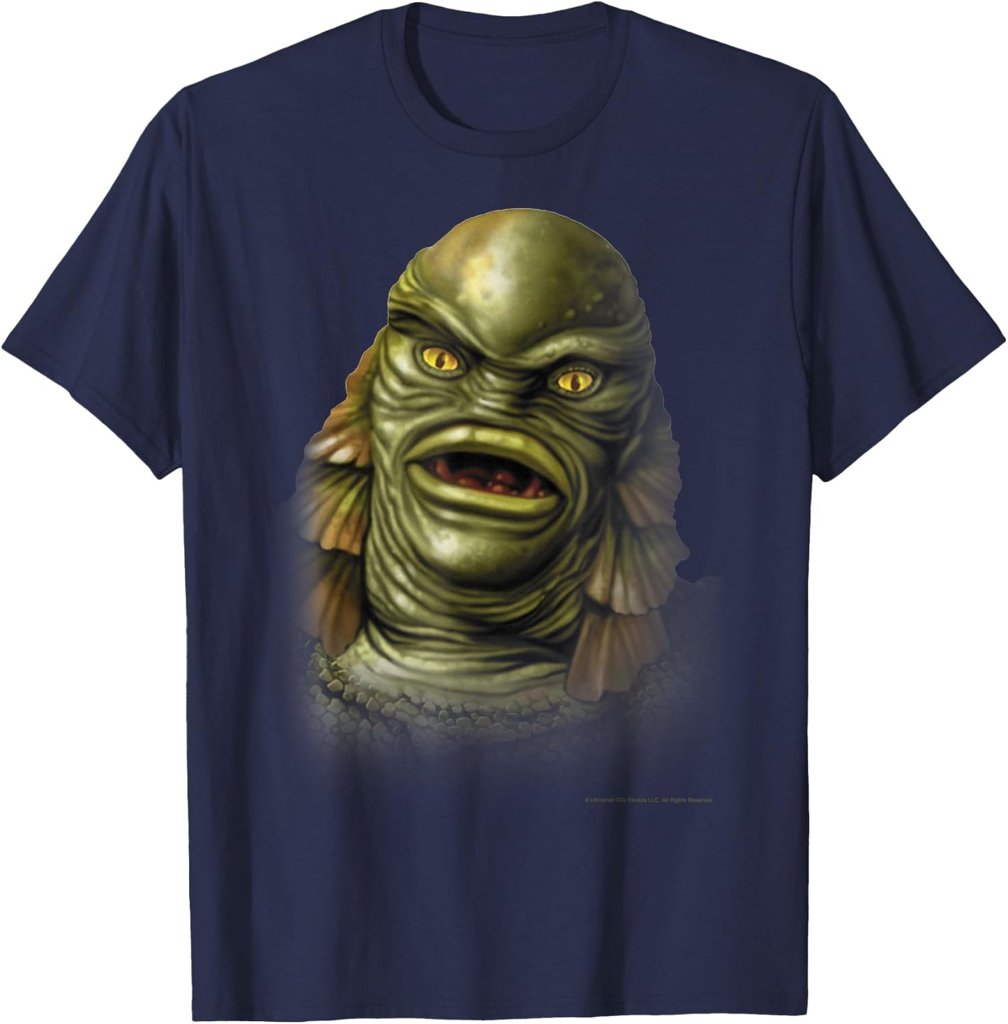 Universal Monsters Creature From The Black Lagoon Big Face T-Shirt - T-Shirt | Navy