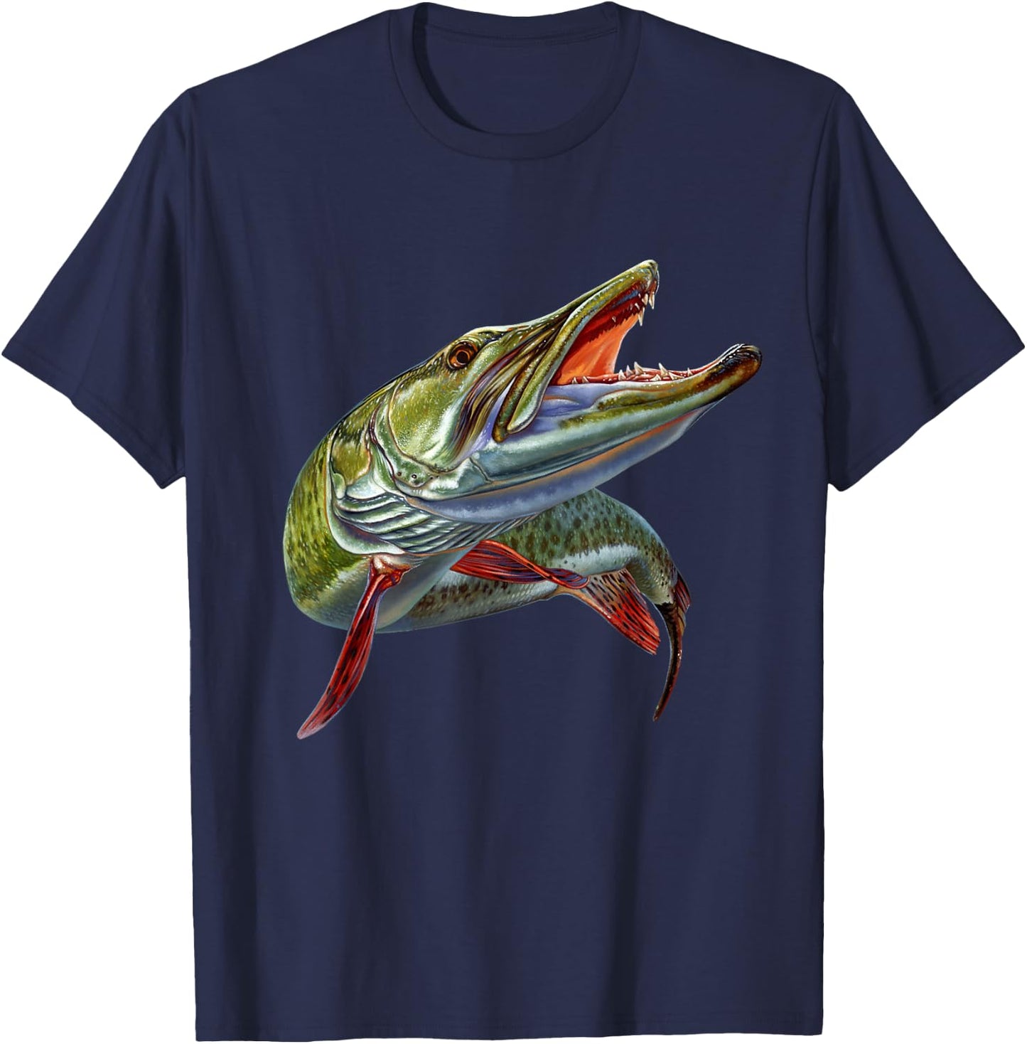 Muskie Hunter Musky Fisherman Lure Fly Fishing Novelty Gifts T-Shirt - T-Shirt | Navy