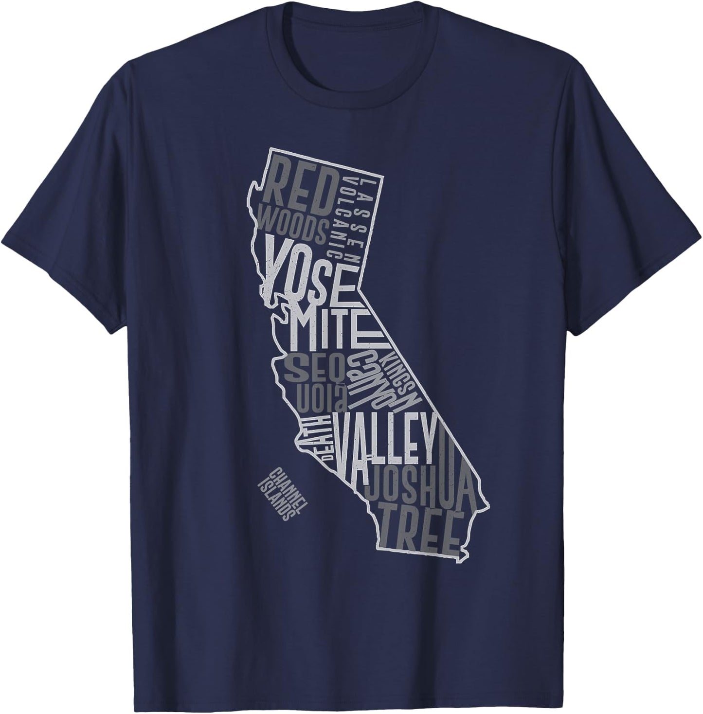 California National Parks Shirt Vintage Cali Parks Map T-Shirt - T-Shirt | Navy