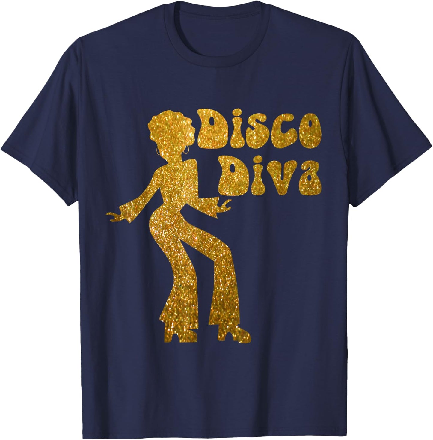 Disco Diva - Retro 70's Seventies Retro Disco Ball T-Shirt - T-Shirt | Navy