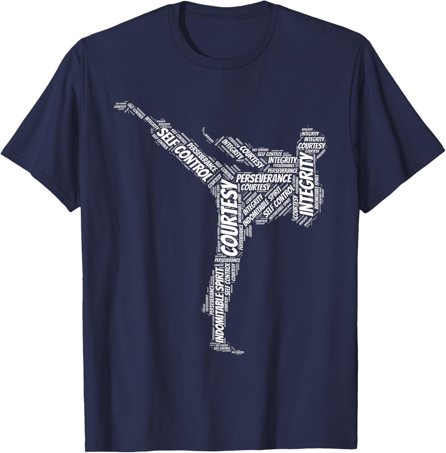 Taekwondo Fighter 5 Tenets of TKD Martial Arts T-Shirt - T-Shirt | Navy