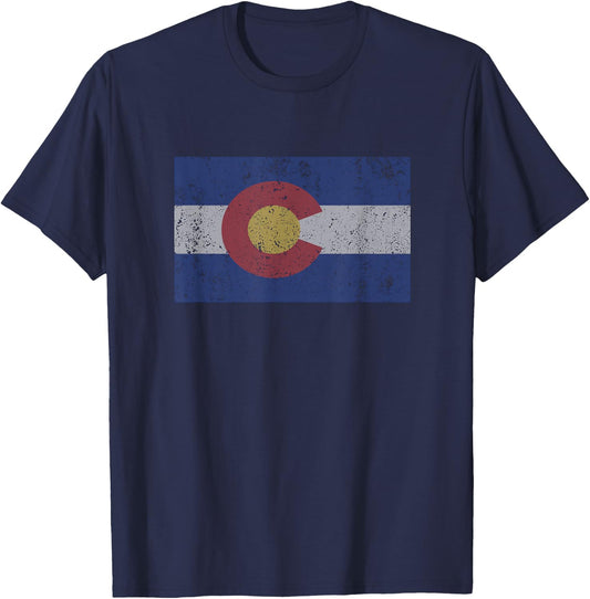 Colorado State Flag Denver Rocky Mountain Coloradan T-Shirt - T-Shirt | Navy