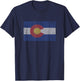 Colorado State Flag Denver Rocky Mountain Coloradan T-Shirt - T-Shirt | Navy
