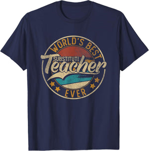 Worlds Best Substitute Teacher T-Shirt - T-Shirt | Navy