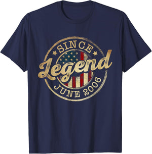 Legend Since June 2006 Vintage 20th Birthday Classic T-Shirt - T-Shirt | Navy