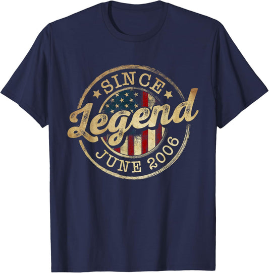 Legend Since June 2006 Vintage 20th Birthday Classic T-Shirt - T-Shirt | Navy