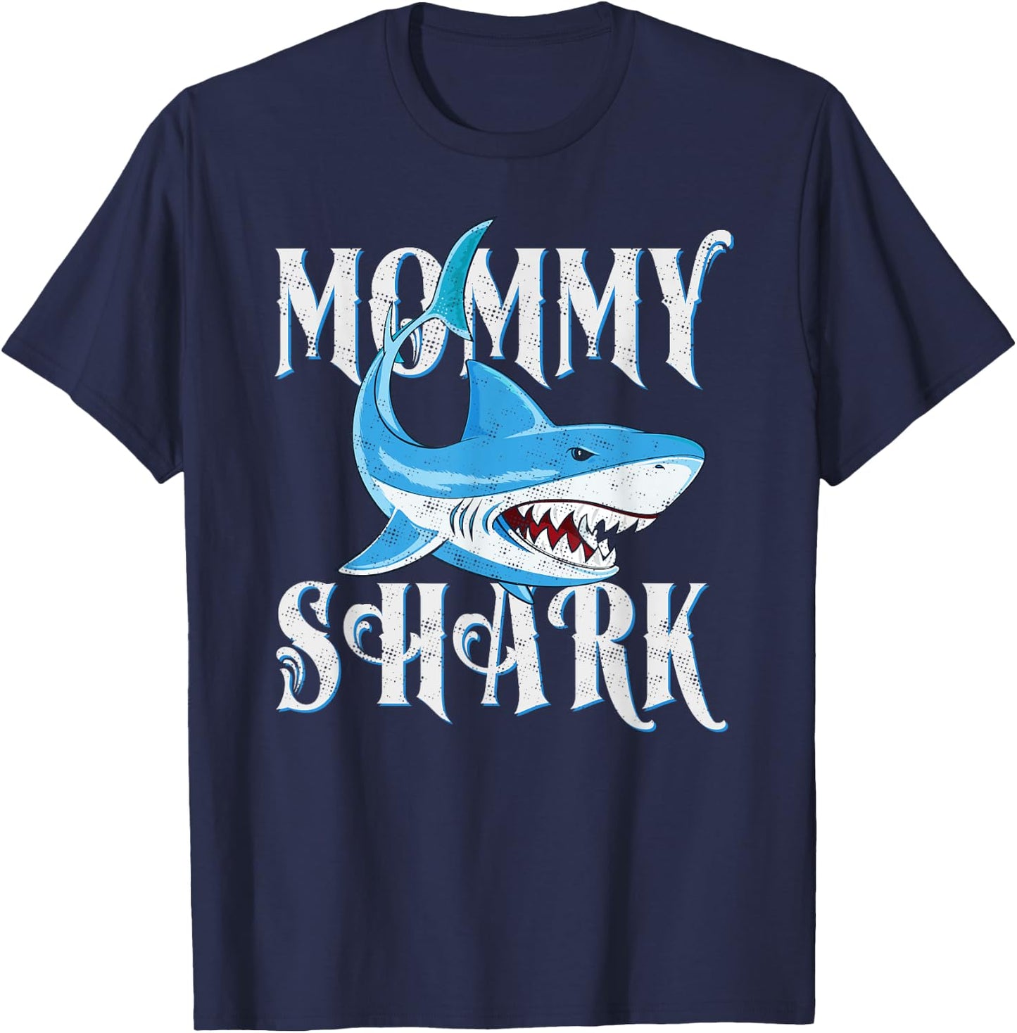 Mommy Shark Shirt, Funny Mom Matching Gift T-Shirt - T-Shirt | Navy