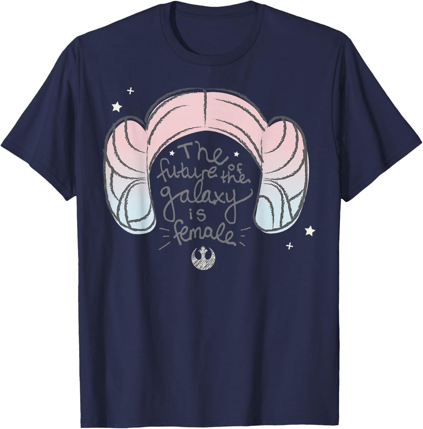 Star Wars Leia Buns The Future Of The Galaxy Is Female T-Shirt - T-Shirt | Navy