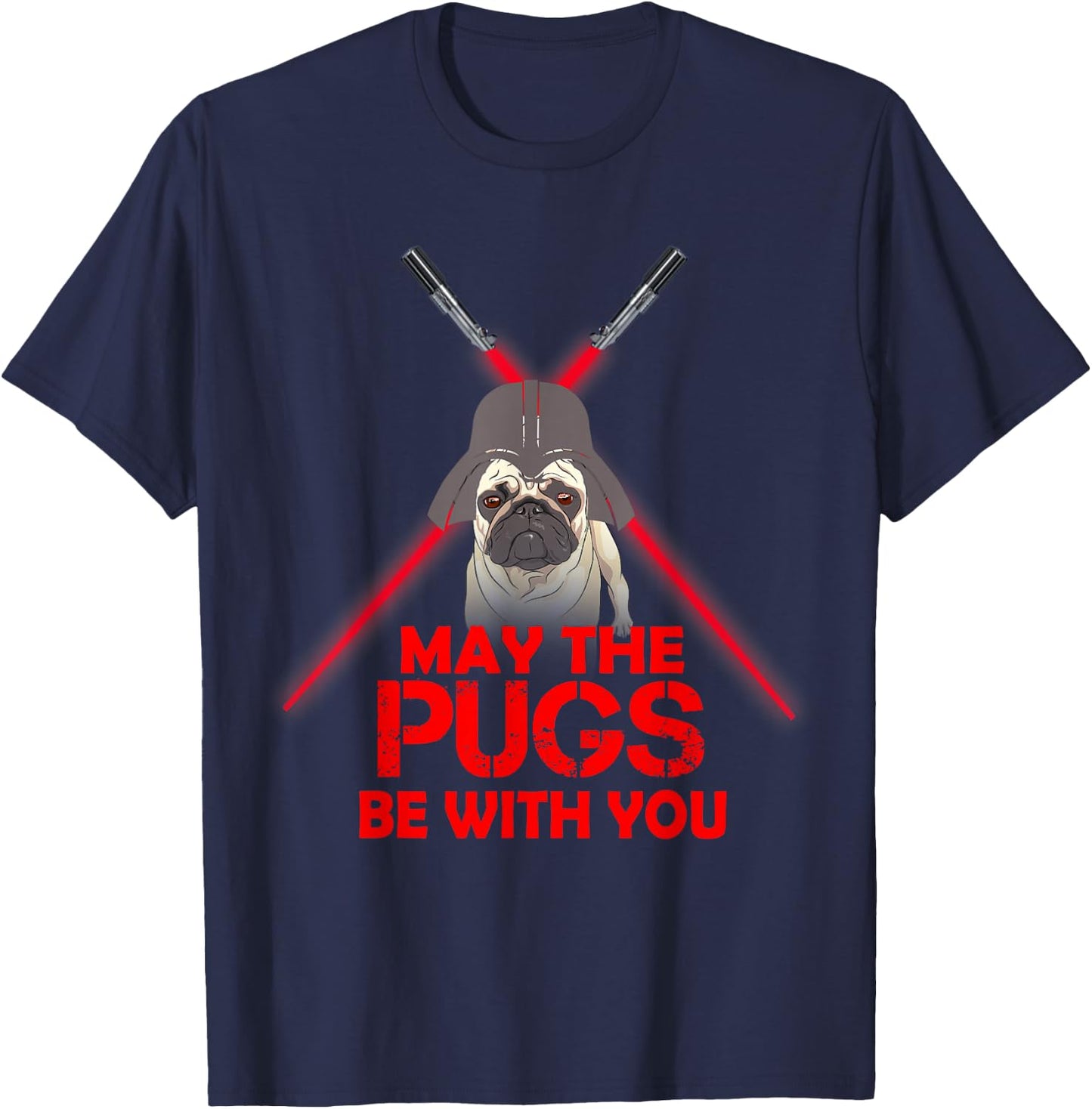 May The Pug Be With You Dog Lover Star Galaxy T-Shirt - T-Shirt | Navy