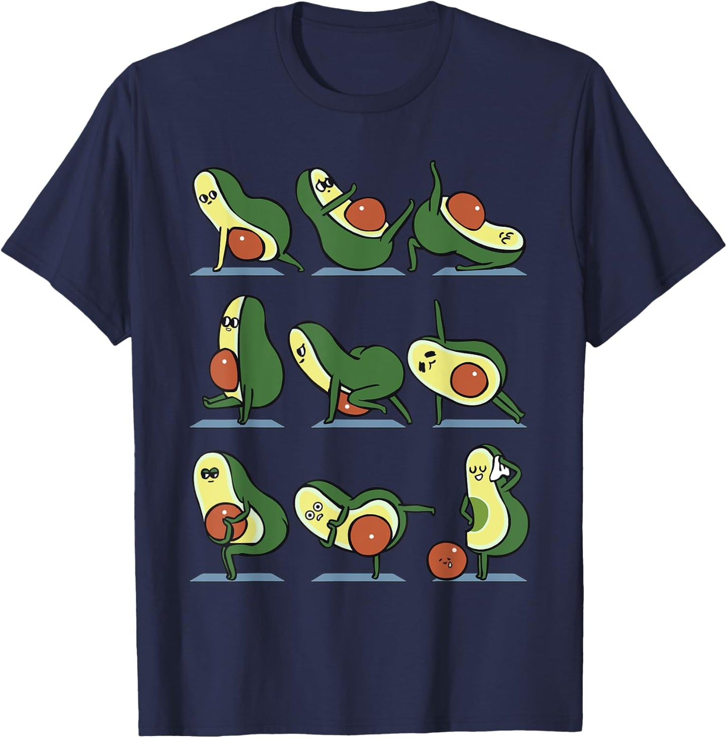 Avocado Yoga For A Flat Tummy T-Shirt - T-Shirt | Navy