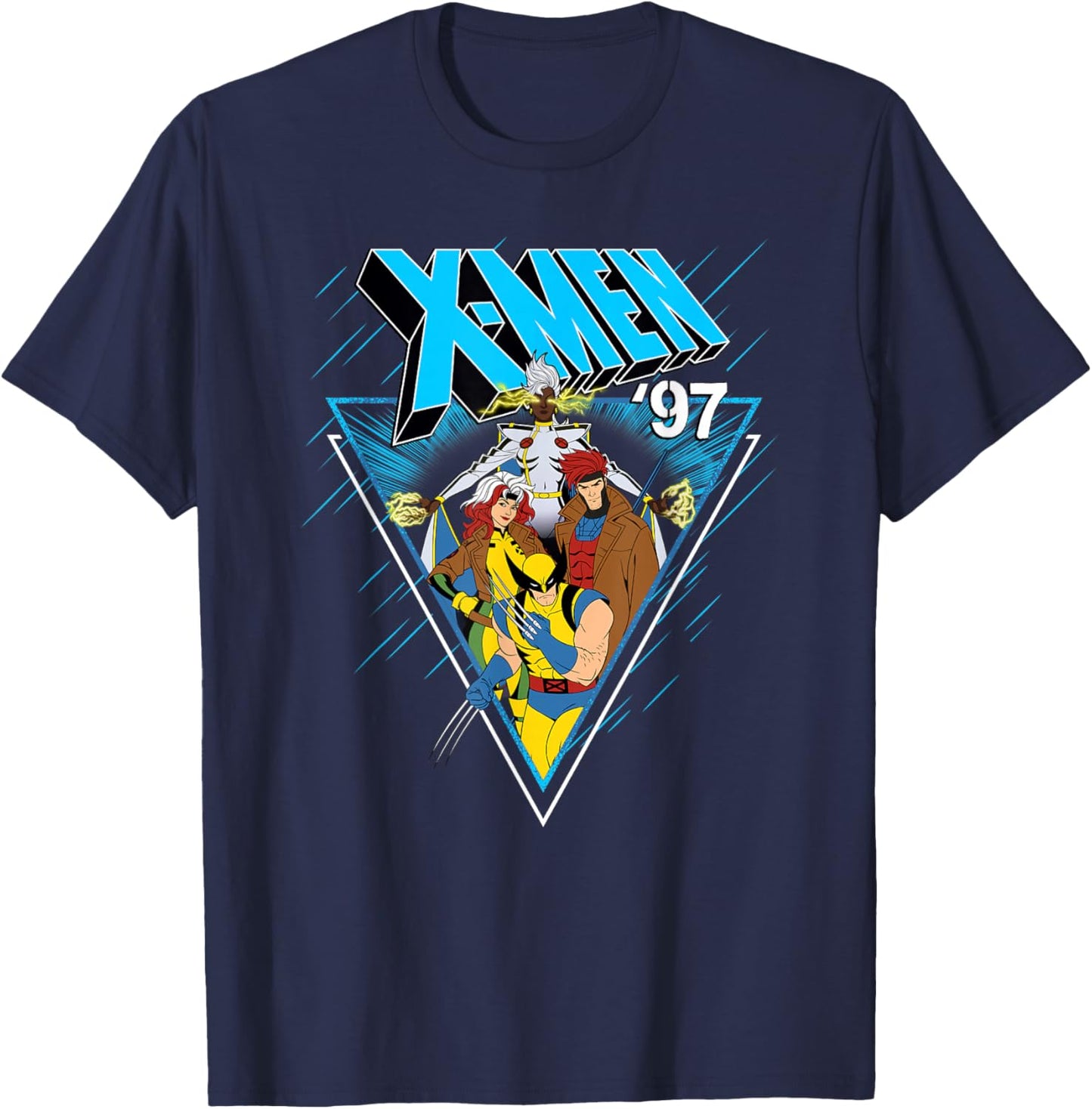 Marvel X-Men '97 Storm Rogue Gambit Wolverine Triangle T-Shirt - T-Shirt | Navy