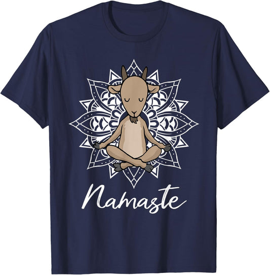 Goat Yoga for a Yoga Workout Fan T-Shirt - T-Shirt | Navy