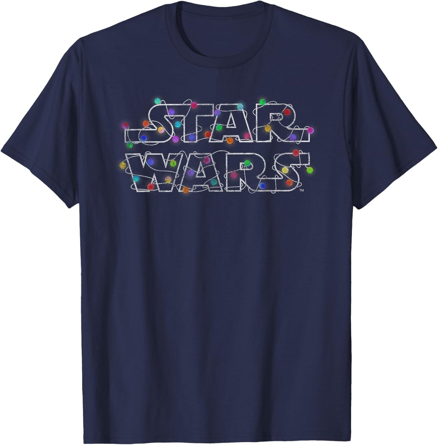 Star Wars Christmas Lights Logo T-Shirt - T-Shirt | Navy