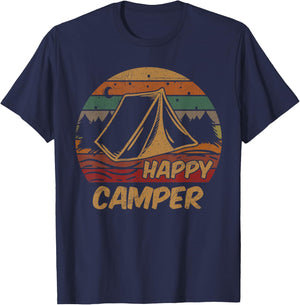 Camping Gifts Happy Camper Campsite Scout Lovers Camp T-Shirt - T-Shirt | Navy
