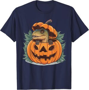 Dinosaur Halloween Spooky Dino Lover Scary Trick Or Treat T-Shirt - T-Shirt | Navy