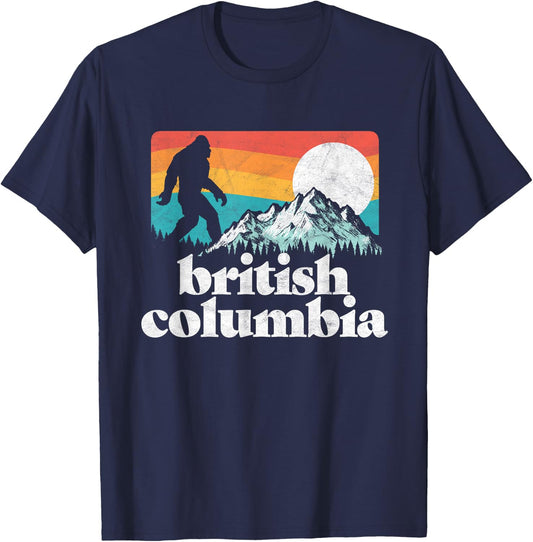 British Columbia Canada Bigfoot Mountains T-Shirt - T-Shirt | Navy