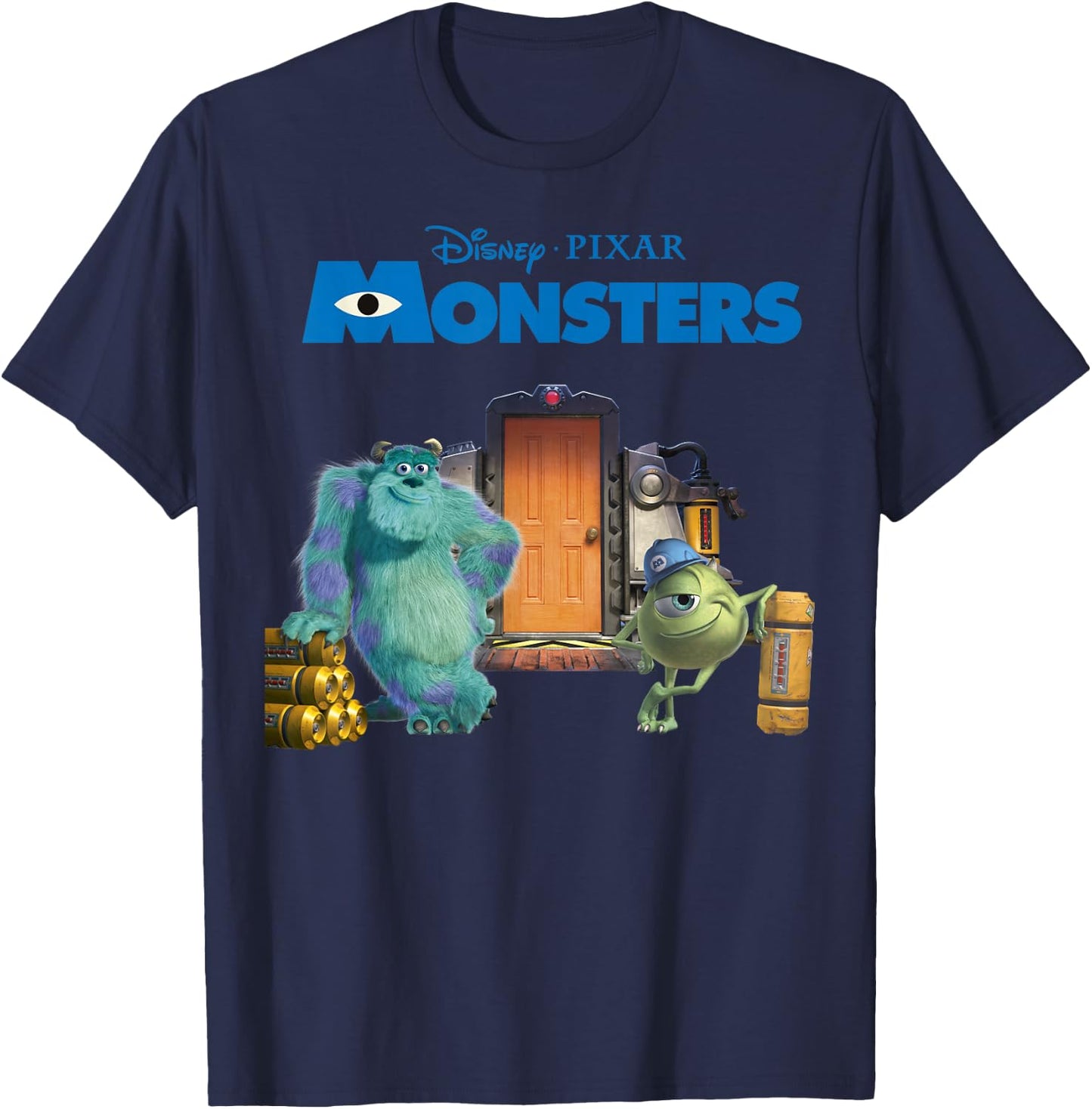 Disney Pixar Monsters, Inc Scream Factory Movie Poster T-Shirt - T-Shirt | Navy