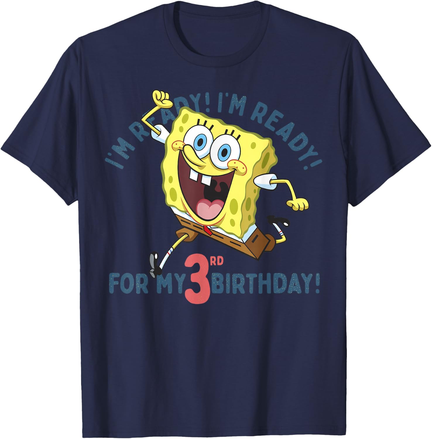 Nickelodeon Spongebob Squarepants Ready for My 3rd Birthday T-Shirt - T-Shirt | Navy