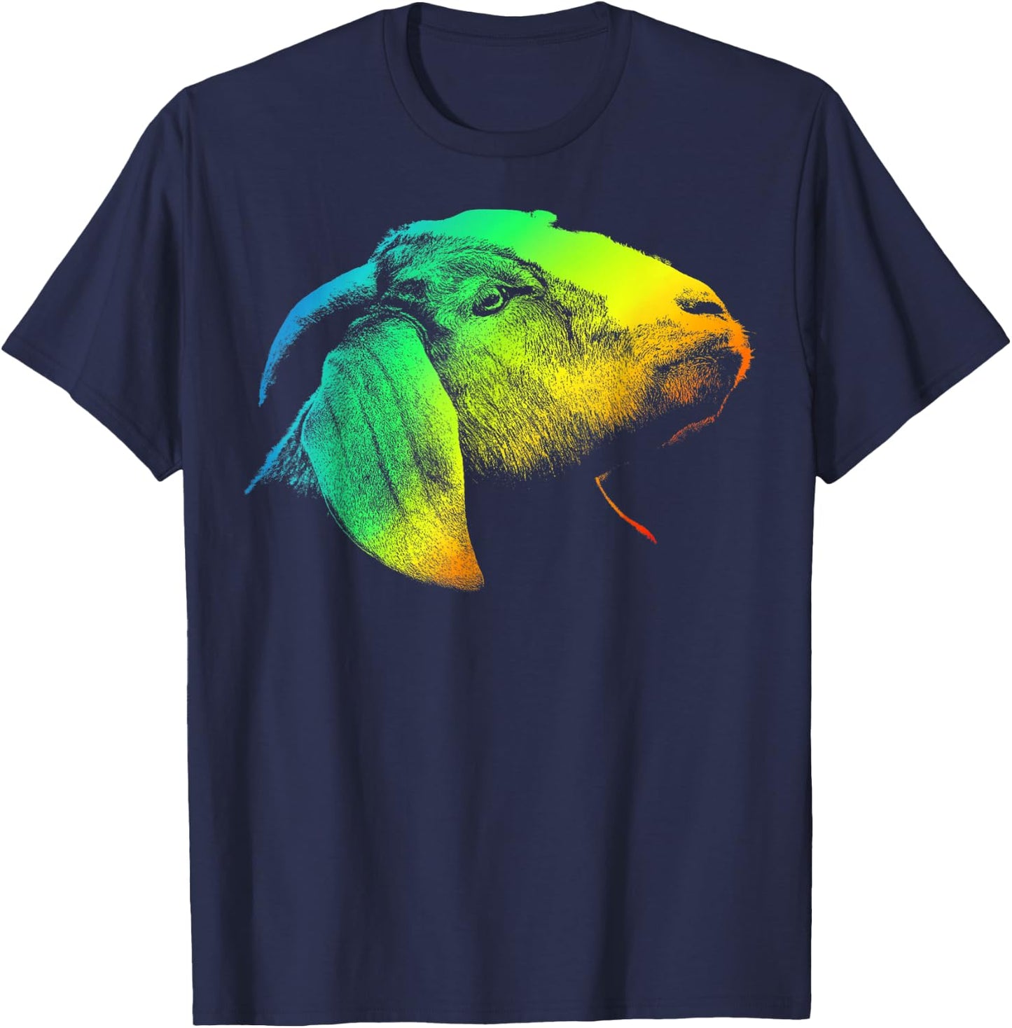 BOER GOAT Colorful Rainbow Retro T-Shirt - T-Shirt | Navy