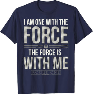 Star Wars Rogue One I Am One With The Force Quote T-Shirt - T-Shirt | Navy