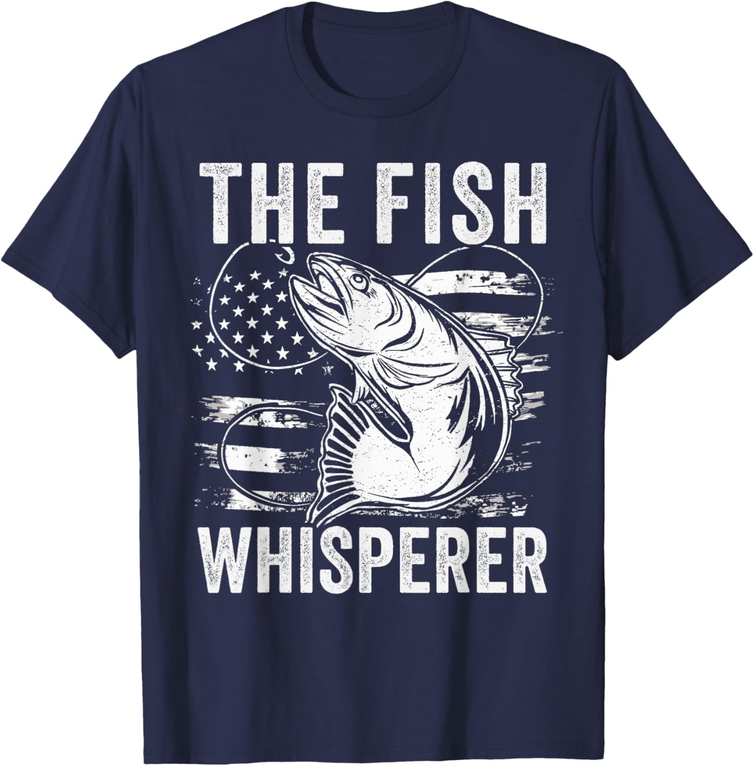 The Fish Whisperer US Flag Fishing T-Shirt - T-Shirt | Navy