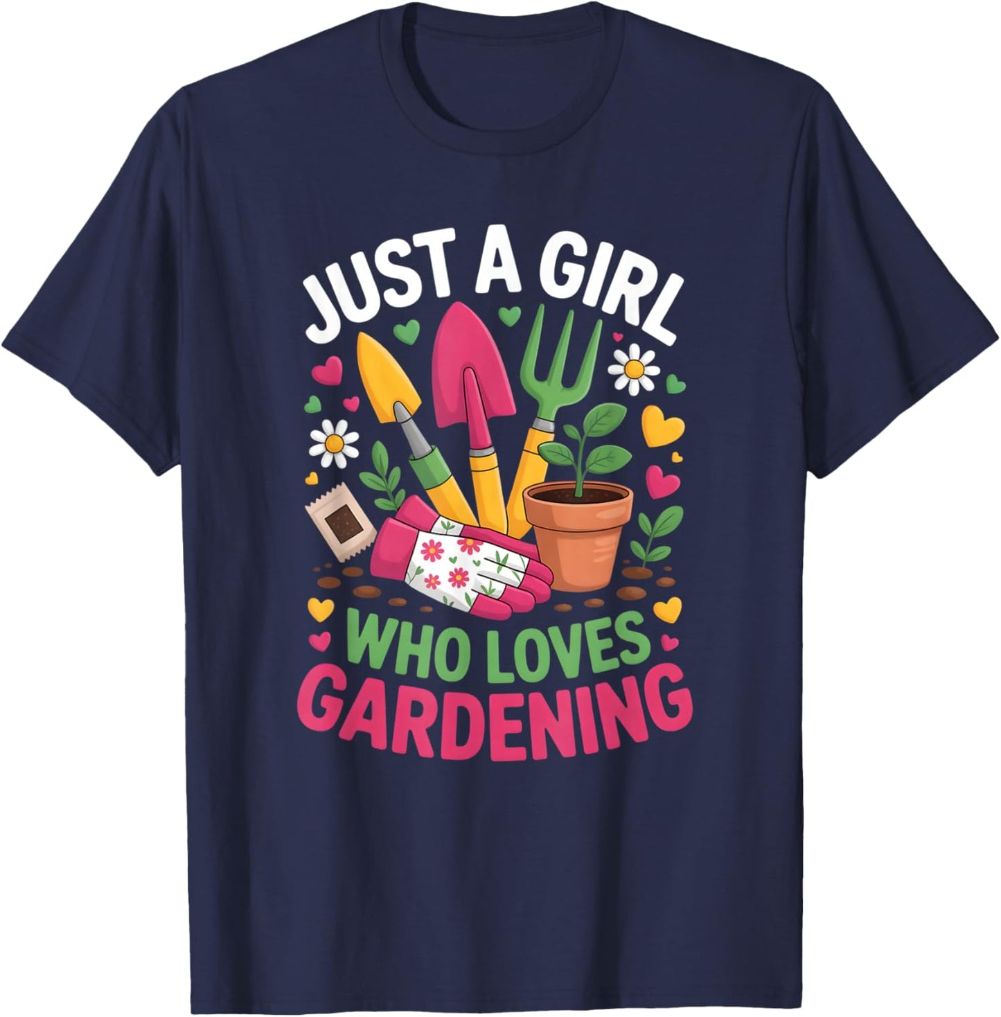 Girls Gardening T-Shirt - T-Shirt | Navy